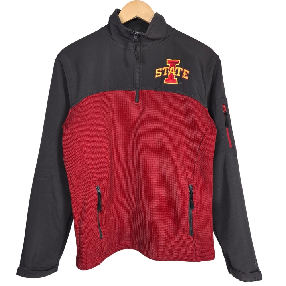 Colosseum Iowa State Cyclones Mens Small‎ Red Gray 1/4 Zip Pullover Jacket S